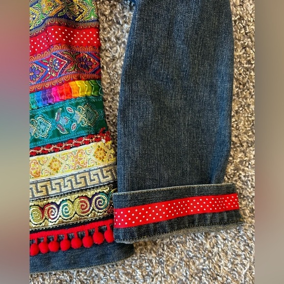 Telluride Clothing mix media wearable Art denim jacket - Picture 12 of 15